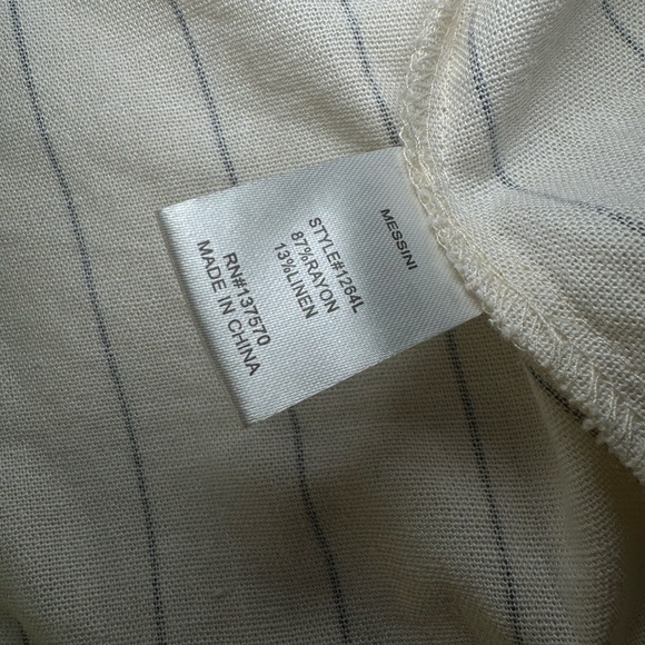 MESSINI Linen Blazer Large Beige Half Sleeve - Shoulder Pads - Business Formal - Picture 5 of 8